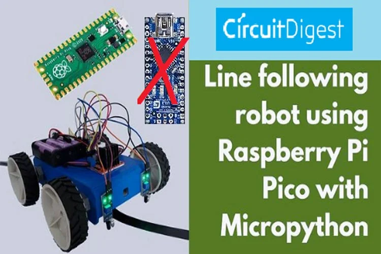 ربات دنبال&zwnj;کننده خط با Raspberry Pi Pico